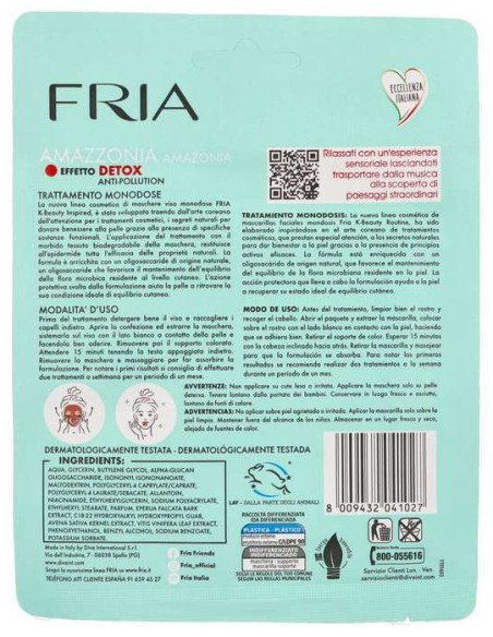 Fria Maschera Viso In Tessuto - Detox Amazzonia - Anti-pollution